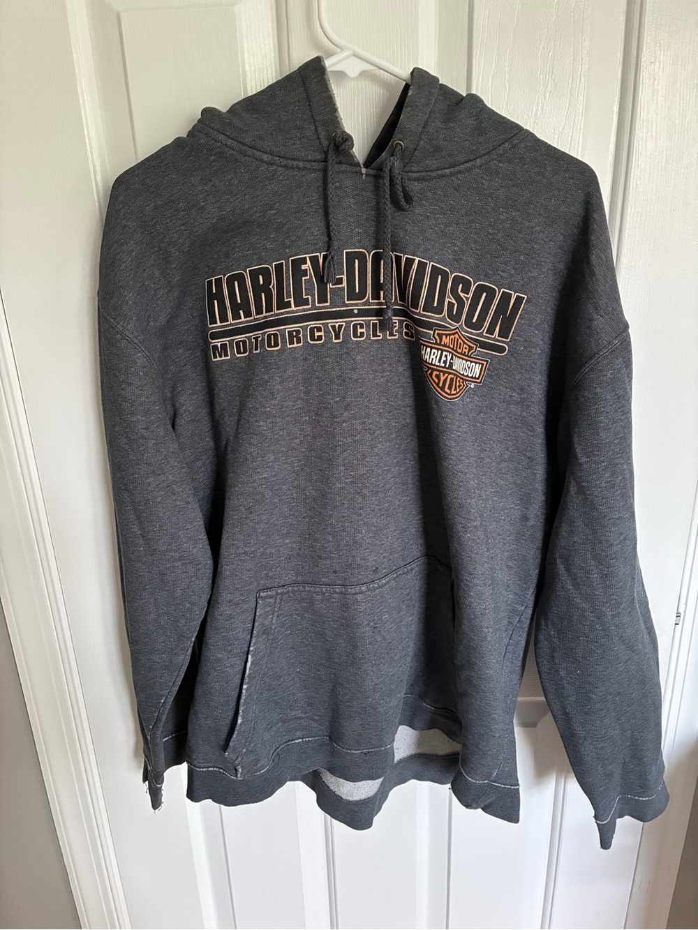 Harley-Davidson Dark Gray Hoodie with Amber Logo and Logo on the Back